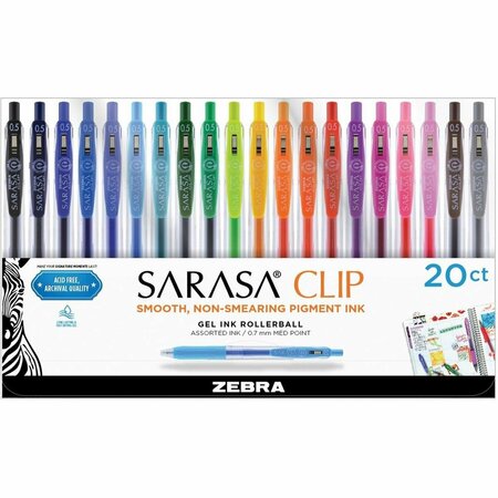 CLASSROOM CREATIONS Clip Medium Point Gel Ink Rollerball, 20PK CL3763399